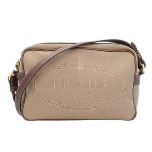 PRADA Brown Canvas Shoulder Bag